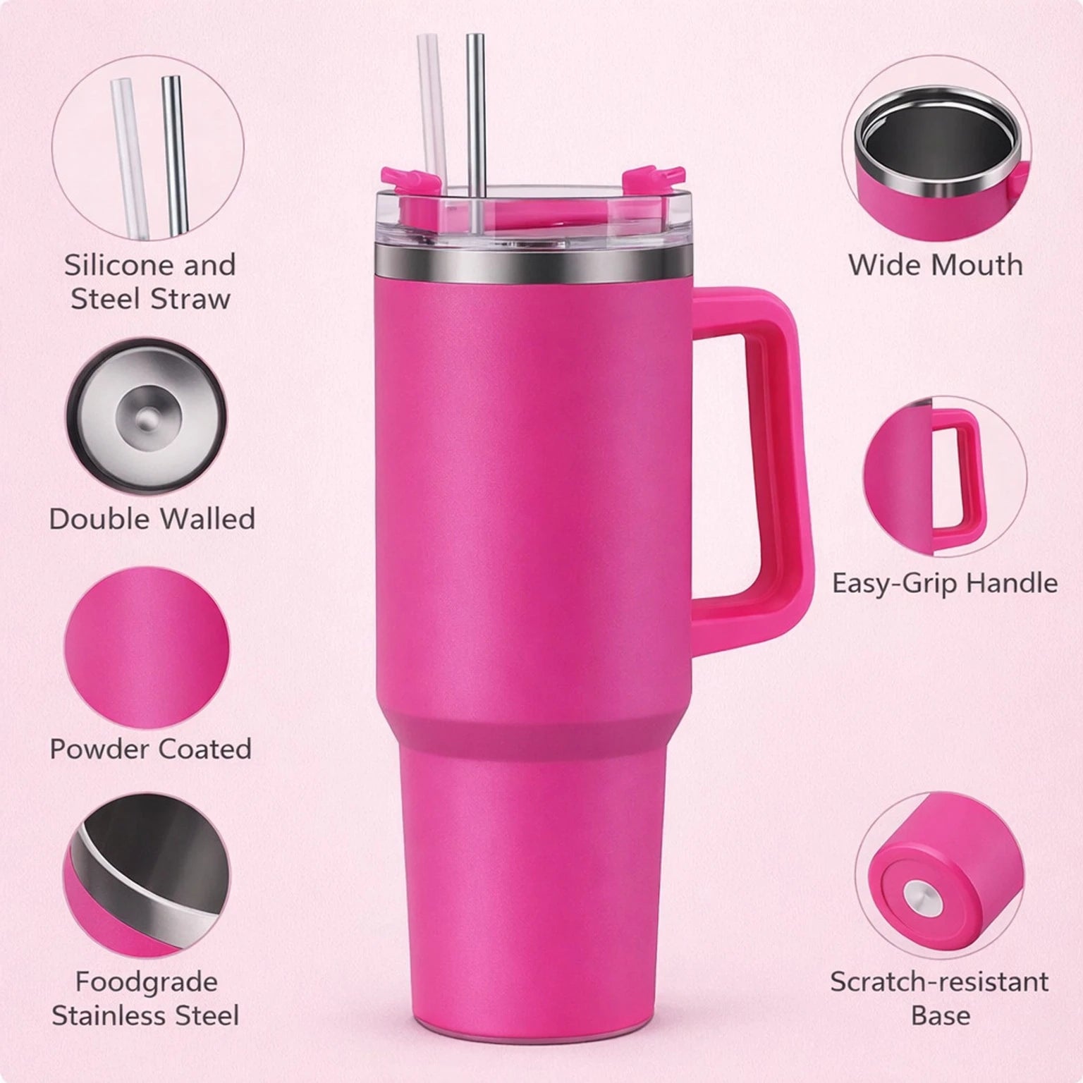 Fuchsia Pink Tumbler 1200ml